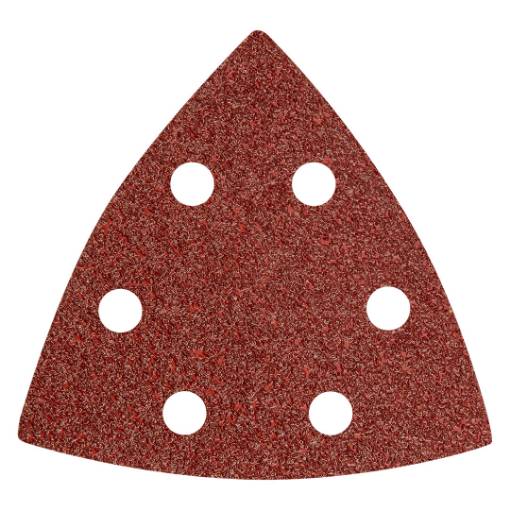 Velcro-backed delta sanding paper 93 x 93 mm P40, 5 pcs, with 6 holes