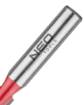 Double toothed end mill, TCT, 8x19 mm, shank 8 mm
