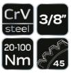 Momentvõti 3/8" x 420mm, 20-100Nm