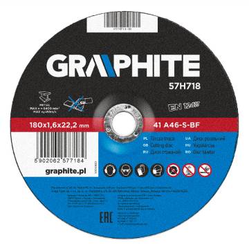 Cutting disc for metal 180 x 1.6 x 22.2 mm 41 A46-S-BF