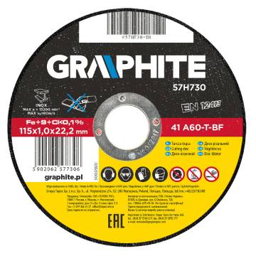 Cutting disc for metal INOX 115 x 1.0 x 22.2 mm 41 A60-T-BF