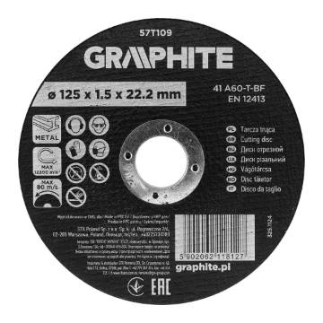 Cutting disc, aluminium oxide for metal 125 x 1.5 x 22.2 mm, 41 A60-T-BF