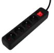 Strip extension cord 3 m, 3 x 1.5 mm2, 4G, black, ON/OFF