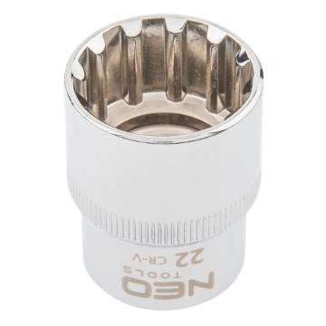 Spline socket 1/2", 22mm