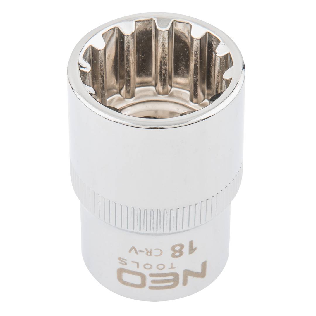 Spline socket 1/2", 18mm
