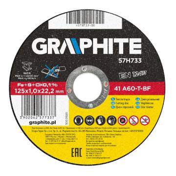 Cutting disc for metal INOX 125 x 1.0 x 22.2 mm 41 A60-T-BF