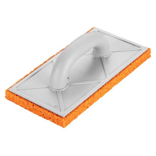 Float with rubber sponge 18 mm, 280 x 140 mm, plastic handle