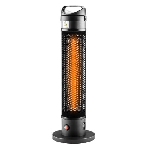 Floor standing heater 1000W, IP44, heating element carbon fibre lamp