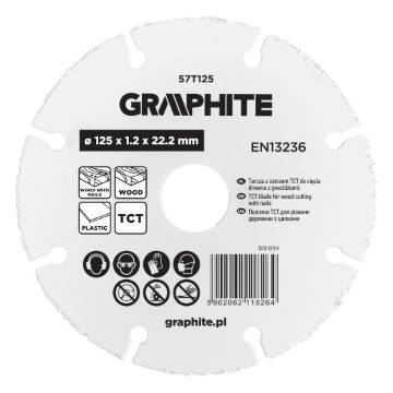 TCT blade for wood cutting with nails 125 x 1.2 x 22.22 mm