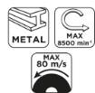 Cutting disc, aluminium oxide for metal 180 x 1.6 x 22.2 mm, 41 A46-T-BF