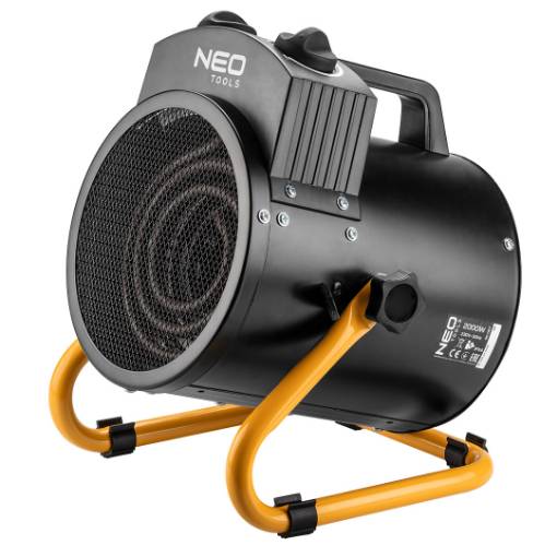 Electric heater 2kW industrial, adjustable settings, IPX4