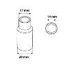 Long hexagonal socket 1/4", 14 mm