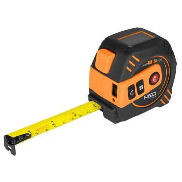 Laser distance meter with retractable measuring tape