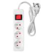 Strip extension cord 1.5 m, 3 x 1.5 mm2, 3G, white, ON/OFF
