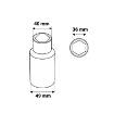 Long hexagonal socket 1/2", 36 mm