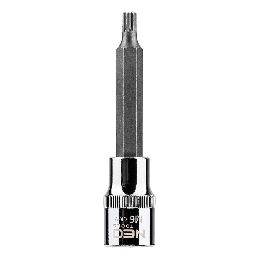 Spline bit on socket 1/2", M6 x 100 mm