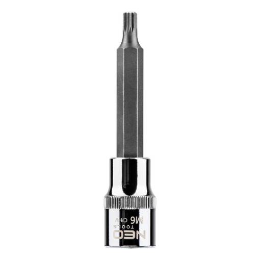 Spline bit on socket 1/2", M6 x 100 mm