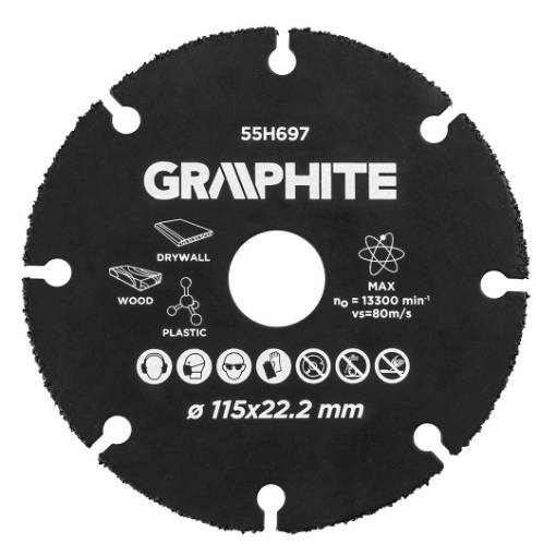 Cutting disc for metal and plastics 115 x 22.2 mm