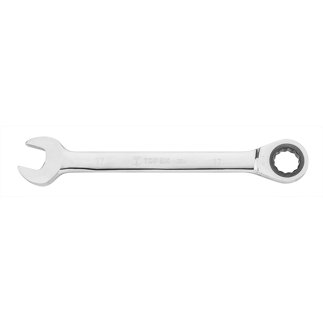 Combination spanner with ratchet 17mm CrV