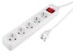Strip extension cord 5 m, 3 x 1.5 mm2, 5G, white, ON/OFF
