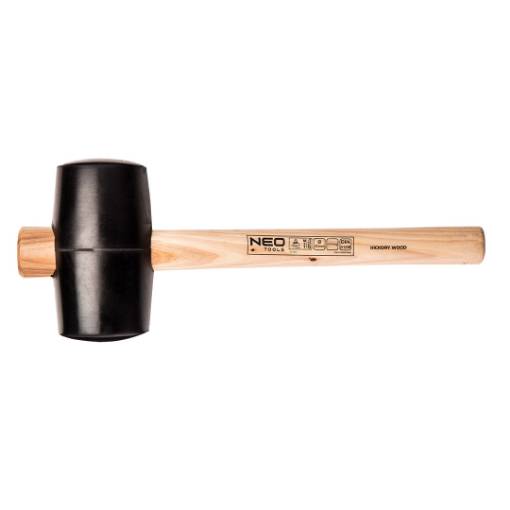 Rubber mallet 90mm/1200g, hickory wood handle