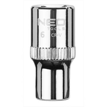 Socket 1/4", 6mm, superlock