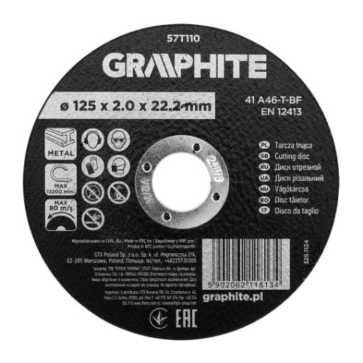 Cutting disc, aluminium oxide for metal 125 x 2.0 x 22.2 mm, 41 A46-T-BF