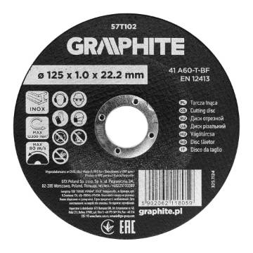 Cutting wheel, aluminium oxide for metal/INOX 125 x 1.0 x 22.2 mm, 41 A60-T-BF