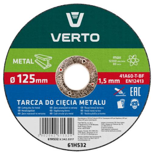 Cutting disc for metal T41, 125 x 1.5 x 22 mm