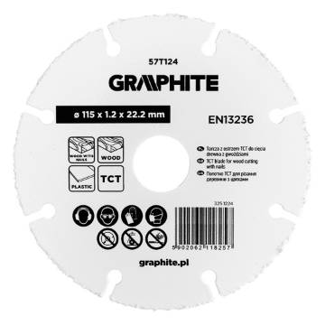 TCT blade for wood cutting with nails 115 x 1.2 x 22.22 mm