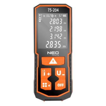 Laser distance meter, range 60 m, IP54