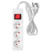 Strip extension cord 3 m, 3 x 1.5 mm2, 3G, white, ON/OFF