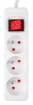 Strip extension cord 3 m, 3 x 1.5 mm2, 3G, white, ON/OFF