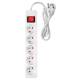 Strip extension cord 1.5 m, 3 x 1.5 mm2, 5G, white, ON/OFF