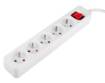 Strip extension cord 1.5 m, 3 x 1.5 mm2, 5G, white, ON/OFF