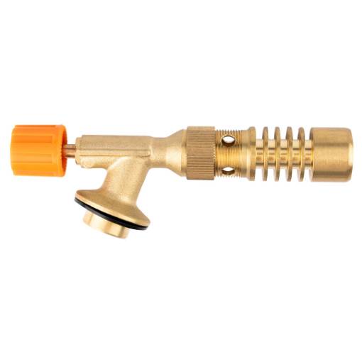Gas burner with brass flame control ring