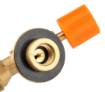 Gas burner with brass flame control ring