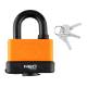 Waterproof padlock, laminated rubber cover. 65mm