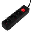 Strip extension cord 1.5 m, 3 x 1.5 mm2, 3G, black, ON/OFF