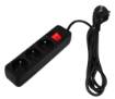 Strip extension cord 1.5 m, 3 x 1.5 mm2, 3G, black, ON/OFF