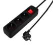 Strip extension cord 1.5 m, 3 x 1.5 mm2, 3G, black, ON/OFF