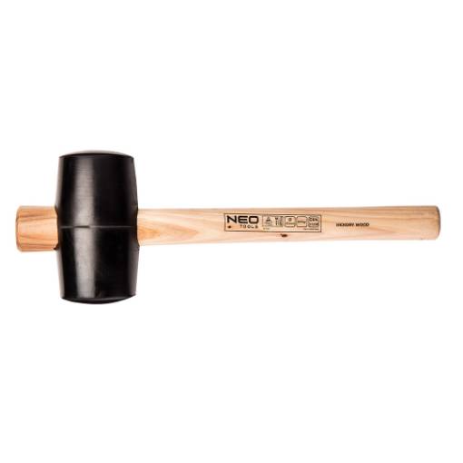 Rubber mallet 75mm/680g, hickory wood handle
