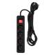 Strip extension cord 1.5 m, 3 x 1.5 mm2, 4G, black, ON/OFF