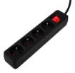 Strip extension cord 1.5 m, 3 x 1.5 mm2, 4G, black, ON/OFF