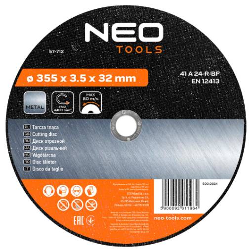 Metal cutting disc 355 x 3.5 x 32.0 mm, 41 A24-R-BF