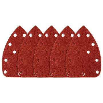 Velcro-backed sanding sheets, iron 80 x 140 mm, P60, 5 pcs, with 11 holes for 59G336