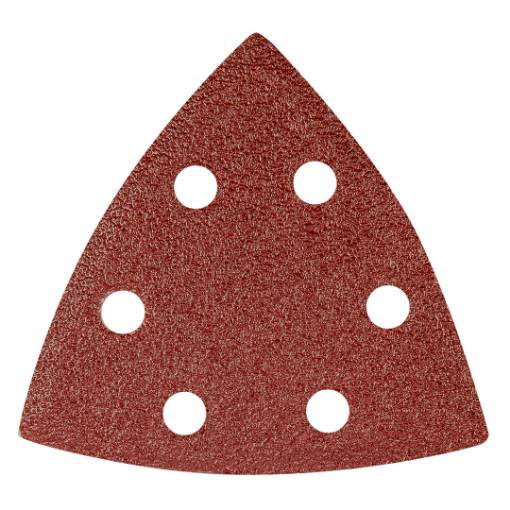 Velcro-backed delta sanding paper 93 x 93 mm P60, 5 pcs, with 6 holes