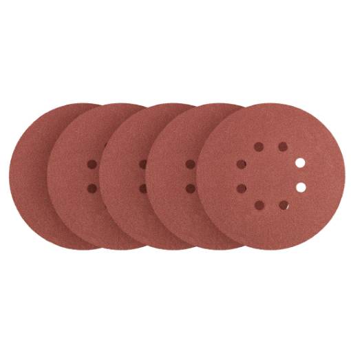 Velcro sanding discs 150 mm, P150, 5 pcs, with 8 holes