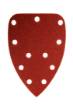 Velcro-backed sanding sheets, iron 80 x 140 mm, P80, 5 pcs, with 11 holes for 59G336
