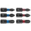 Impact bits PH1/2/3, PZ1/2/3 x 25 mm, 6 pcs.